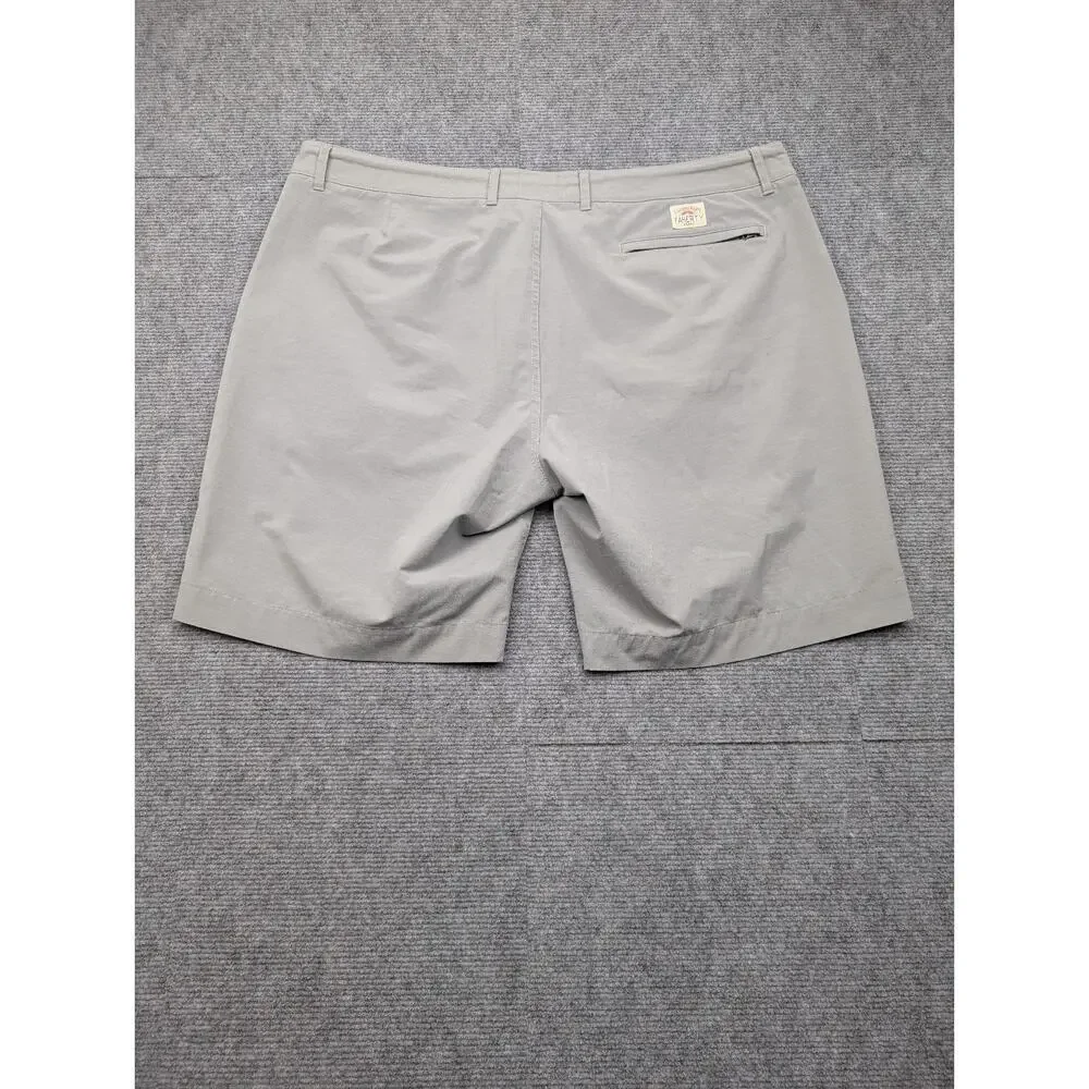 Faherty All Day Shorts Mens 38 Gray Lightweight Athleisure Golf Outdoor Stretch